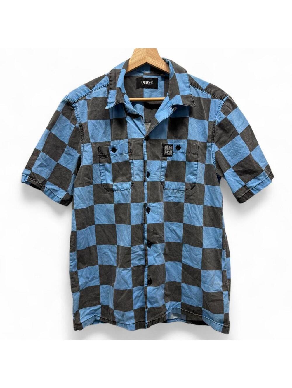 Deus Men's Black and Blue Shirt